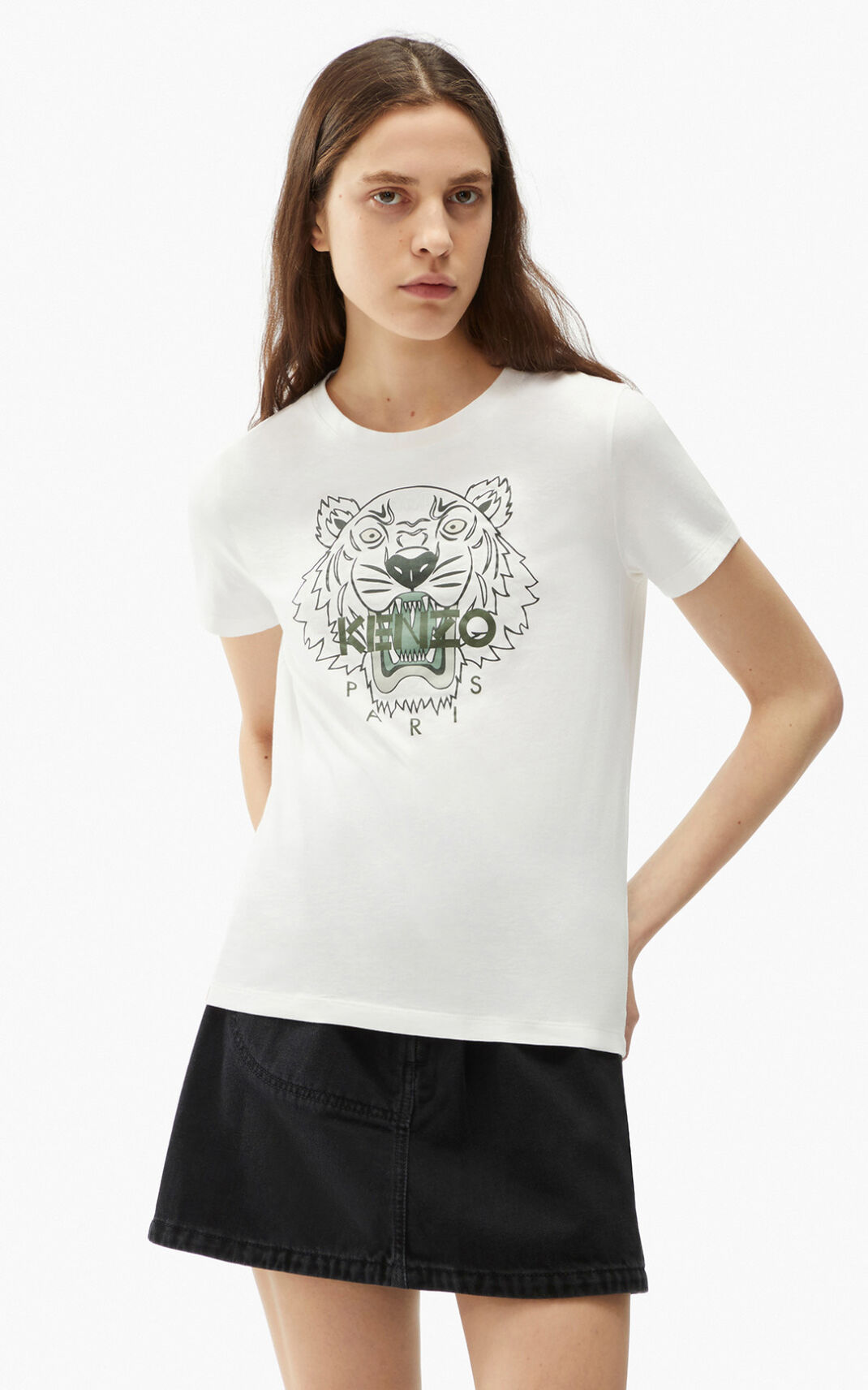 Kenzo Tiger T Shirt White For Womens 5061ZYNHL